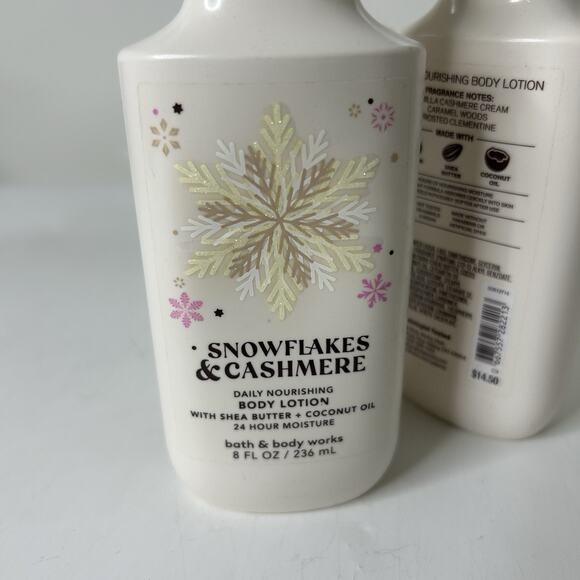 3 Bath & Body Works SNOWFLAKES & CASHMERE Daily Nourishing Body Lotion 8 fl oz - Picture 3 of 4